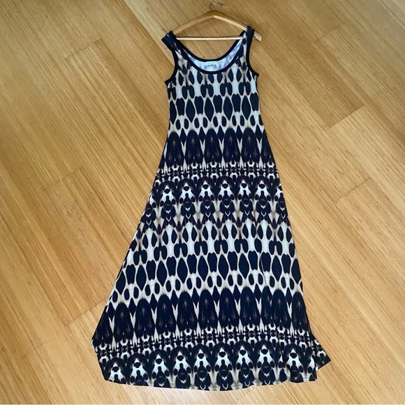 Stunning Calvin Klein Animal Print Sleeveless Scoop Neck Maxi Sundress - Picture 1 of 7